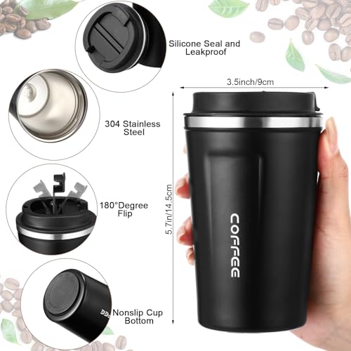 6 Pack 12oz Travel Coffee Mugs Insulated (6 Count)