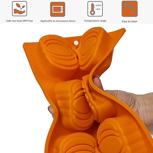2PCS Pumpkin Cake Pan Fall Silicone Molds Mold Pumpkin Cake Mold (2 Count)