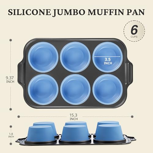 Jumbo Silicone Muffin Pan with Metal Frame