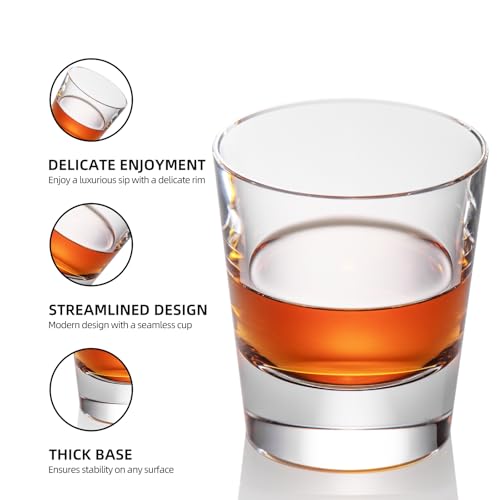 Crystal Whiskey Glasses Set of 2 Hand Blown Old Fashioned Glasses (2 Count)