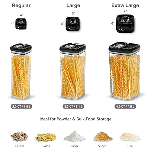 Flip Tite Acrylic Food Storage Container with Lid 6” XL Air Tight Ring Seal Flip Lock (3 Count)
