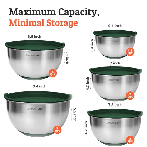 Premium Mixing Bowls With Airtight Lids Set