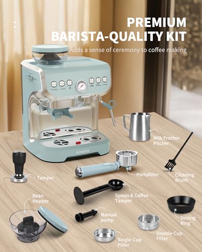 Espresso Machine with Grinder and Steam Wand