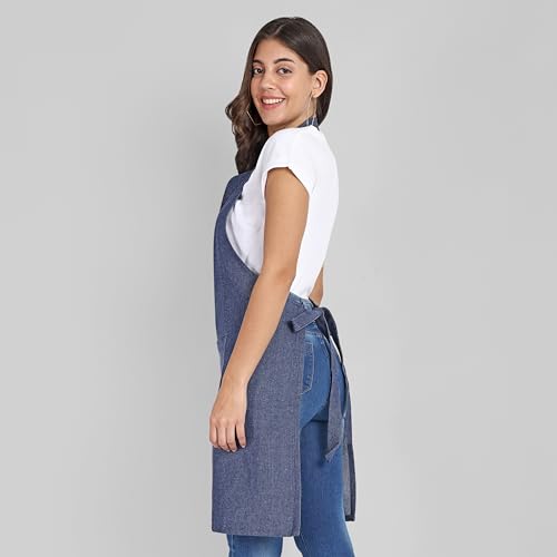 Chef Aprons Recycled Cotton Kitchen Apron with an Adjustable Neck with Long Ties (2 Count)