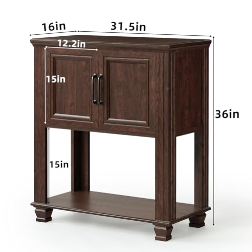 Farmhouse Coffee Bar Cabinet with Open Shelf