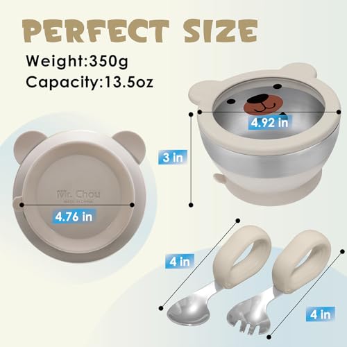 Baby Suction Bowl Set with Spoon & Fork