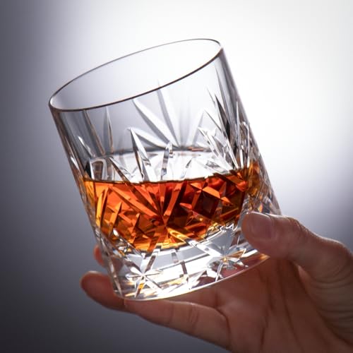Crystal Whiskey Glasses Set of 2 Handcrafted Old Fashioned Glasses (2 Count)