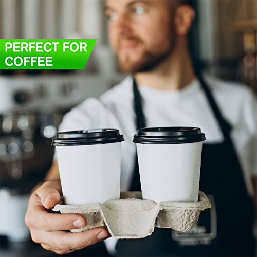 White Disposable Paper Coffee Cups with Lids (100 Count)