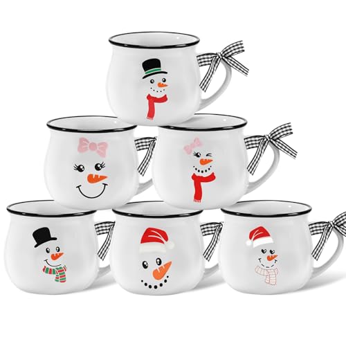 6 Set Christmas Coffee Mug Ceramic 12oz Hot Cocoa Cup (6 Count)