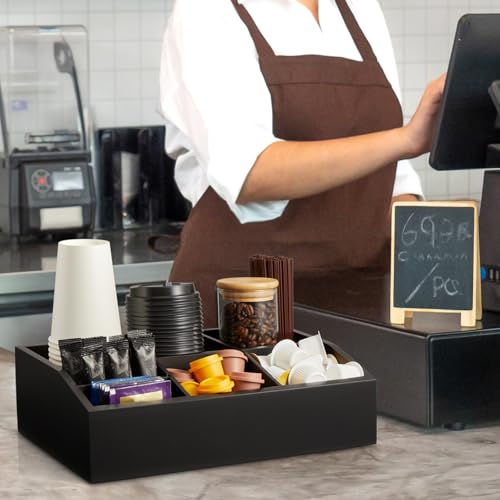 Black Coffee Station Organizer for Countertop