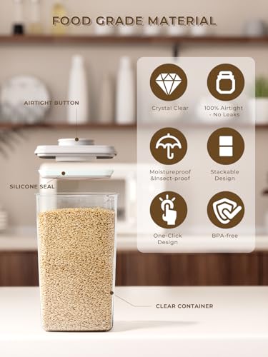 4.22Qt Airtight Food Storage Containers with Pop Lids