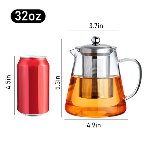 Glass Teapot Stovetop 32 OZ