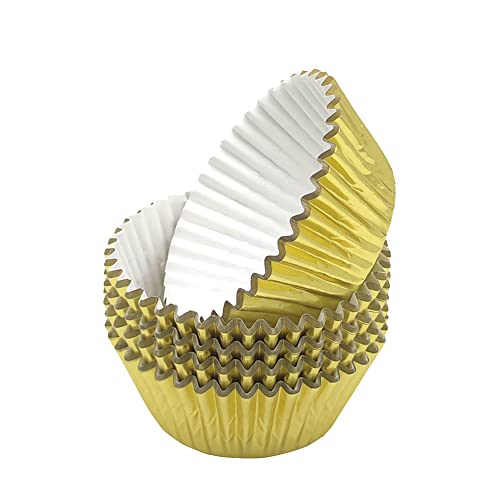 Standard Gold Foil Cupcake Liners Muffin Baking Cups for Party and More (100 Count)