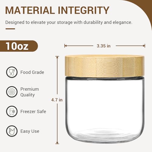 4 pack 10oz Glass jars with Airtight Lids