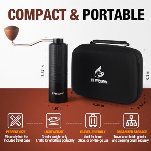 Portable Manual Coffee Grinder with Stainless Steel Conical Burr