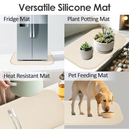 Silicone Coffee Maker Mat with Lip for Countertops