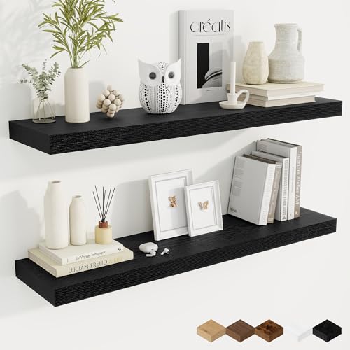 40 Inch Black Floating Shelves (2 Count)
