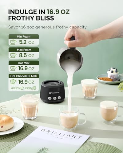 16.9OZ BasicFro 500 Electric Milk Steamer and Frother
