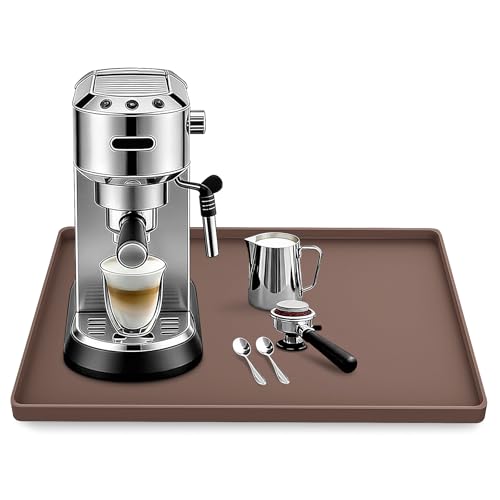Silicone Coffee Maker Mat with Lip for Countertops