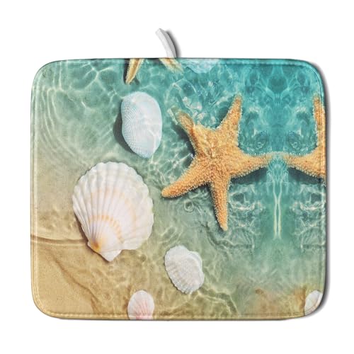 Summer Beach Style Dish Drying Mat for Kitchen Counter