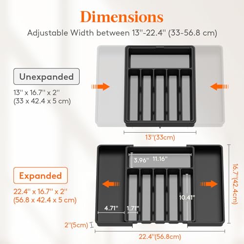 Extra Large Silverware Drawer Organizer
