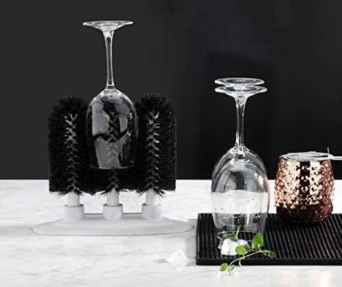 Triple Brush Bar Glass Washer with 3 Brushes and Suction Base