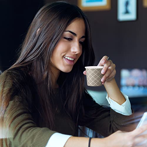 100 Pcs Count 3 oz Disposable Coffee Cups Disposable Espresso Cups Small Paper Cups 3 oz Cups for Coffee Tea Cocoa Juice Mini Paper Cups for Cafes Offices and Home