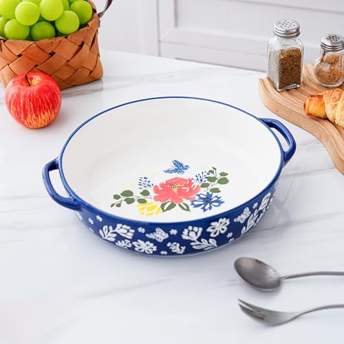 Pie Pan Ceramic Pie Dish 9.8 Inches Pie Plate Porcelain Deep Dish Pie Pan Non