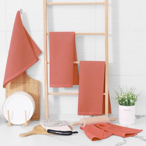 100% Cotton Waffle Weave Kitchen Dish Towels 12 (12 Count)