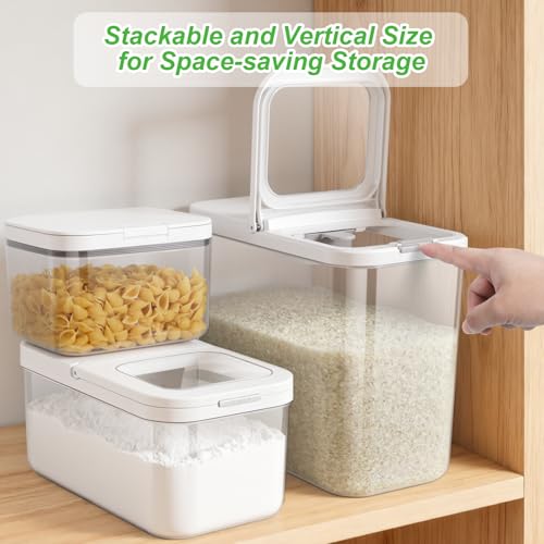 12 Lbs Rice Flour Sugar Storage Containers Dry Food Holder with Flip