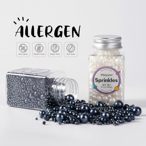 Edible Black and White Sprinkles (4.2 Ounce)