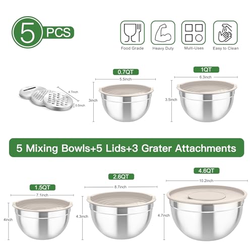 Mixing Bowls with Lids (5 Count)