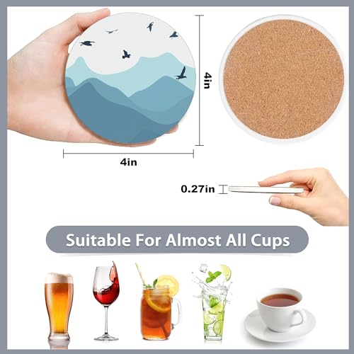 Drink Coasters Set of 6 with Holder