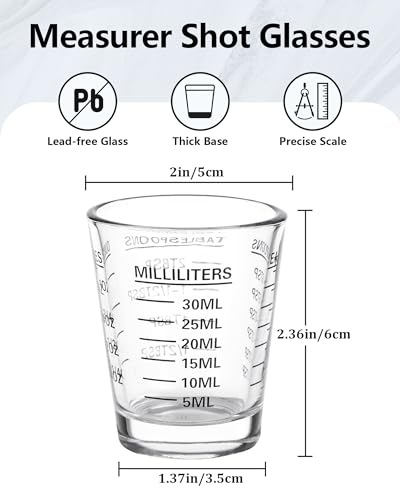 Shot Glass Measuring Cup Set (4 Count)