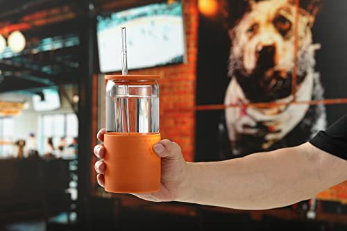 Glass Tumbler with Straw and Lid