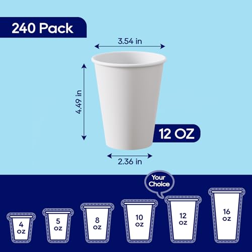 240 Pack 12 oz Disposable Paper Coffee Cup (240 Count)