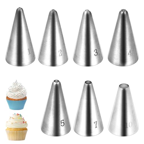 7 Pcs Small Round Piping Tips Set