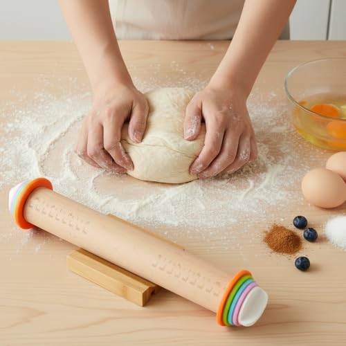 Adjustable Rolling Pin with Thickness Rings