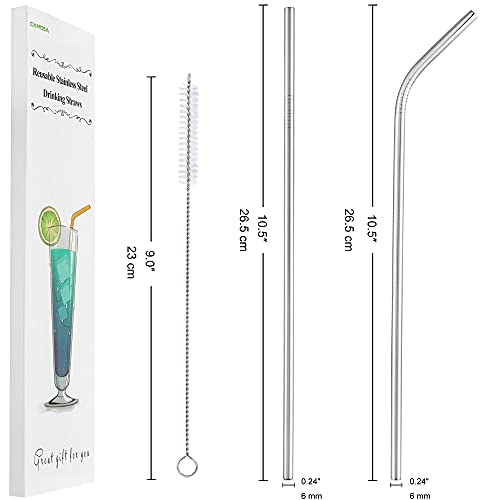Set of 4 Reusable Metal Straws (7.99 Count)