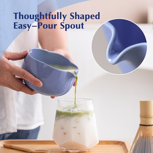 Matcha Set 8Pcs Floral Ceramic Matcha Kit with Matcha Whisk