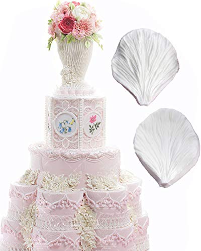 5pcs Stainless Steel Peony Cutter 2pcs Fondant Silicone Mold Gumpaste Peony Sugarcraft Flower Veining Mold Veiner Petal Making Tool