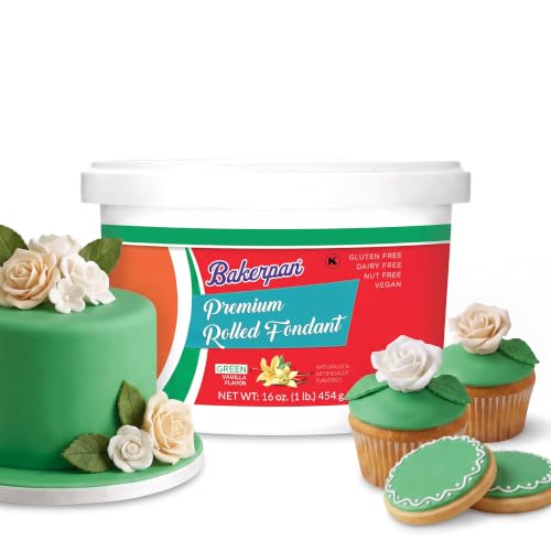 Premium Rolled Green Fondant for Cake Decorating (16 Ounce)