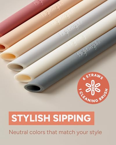 14” Silicone Tumbler Straws (6 Count)