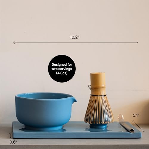 Matcha Set, 6-Piece Ceramic Matcha Bowl Kit with Display Tray