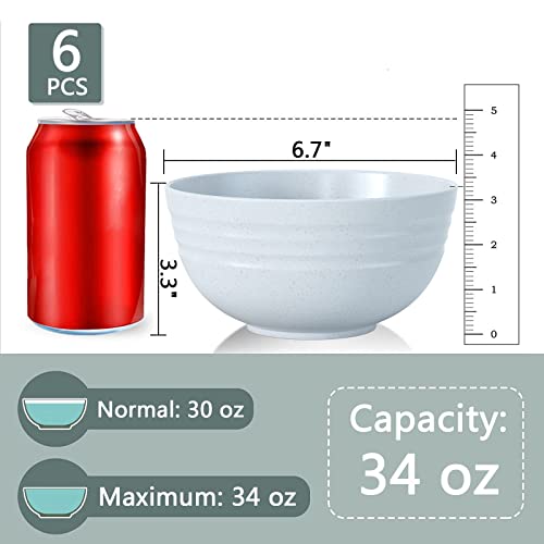 Set of 6] Unbreakable Large Cereal Bowls