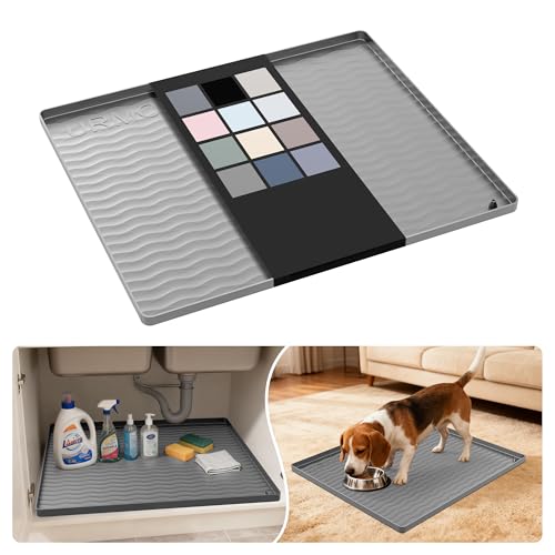 Waterproof Silicone Under Sink Mat 22'' x 19'' Shelf Liner for Kitchen and Bathroom