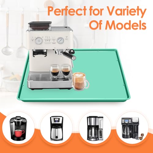 Silicone Coffee Maker Mat with Lip for Countertops