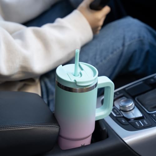 30 oz Insulated Tumbler with Handle & Straw