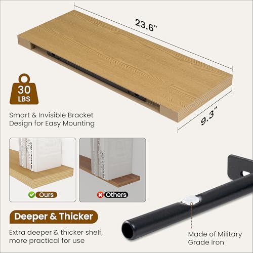 24 Inch Floating Shelves (2 Count)