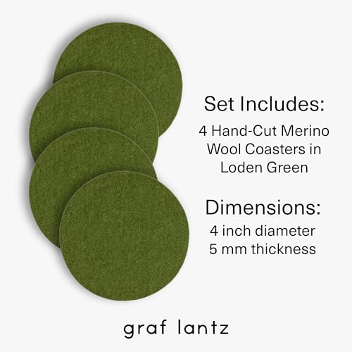 Bierfilzl Merino Wool Round Coasters Set of 4 (4 Count)